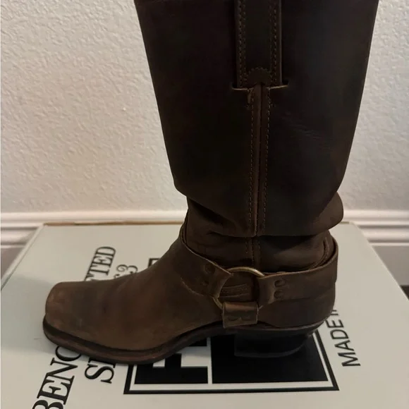 Tan Frye Harness Leather Boots - Picture 9 of 14